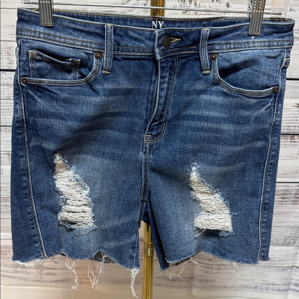 New York & Company Blue High-Waist Shorts